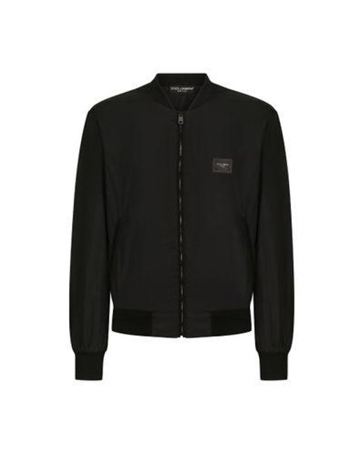 Dolce & Gabbana Black Nylon Jacket With Branded Tag for men