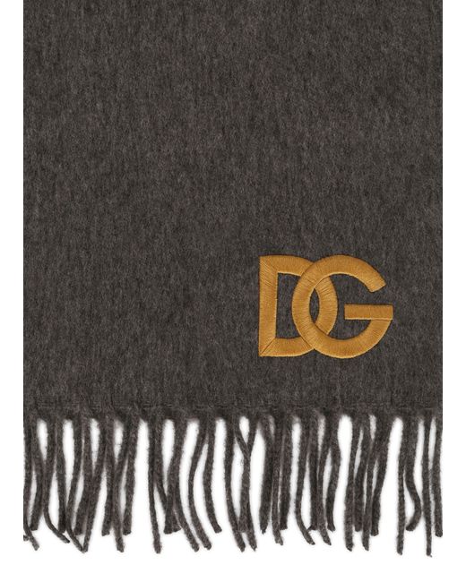 Dolce & Gabbana Kaschmir-Schal mit DG-Stickerei in Black für Herren