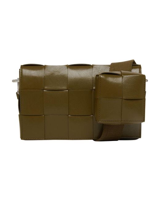 Bottega Veneta Green Cassette Bag With Multifunctional Shoulder Strap for men
