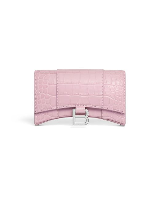 Balenciaga Pink Hourglass Wallet On Chain