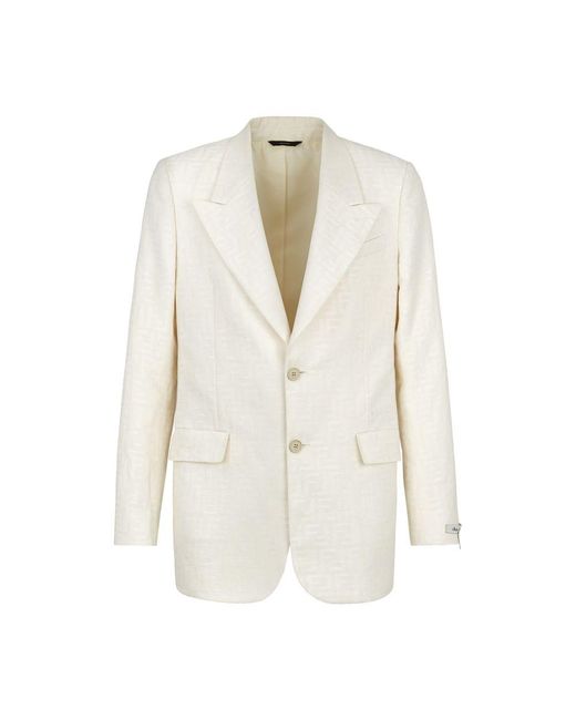 Fendi White Regular-Fit Jacket for men