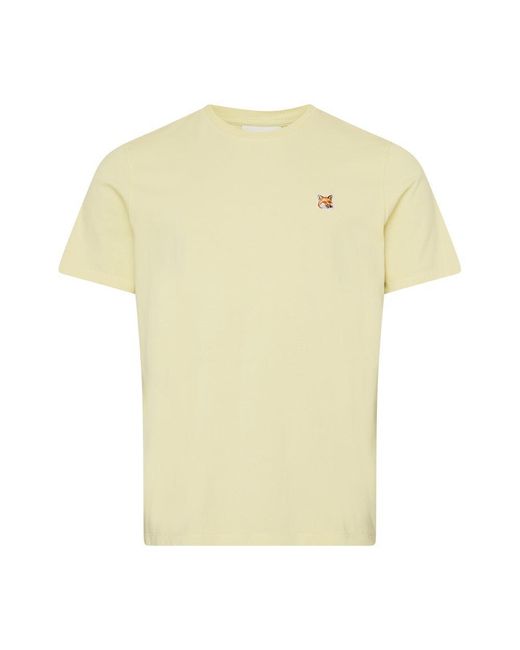 Maison Kitsuné Yellow Fox Head Patch Tee-Shirt for men