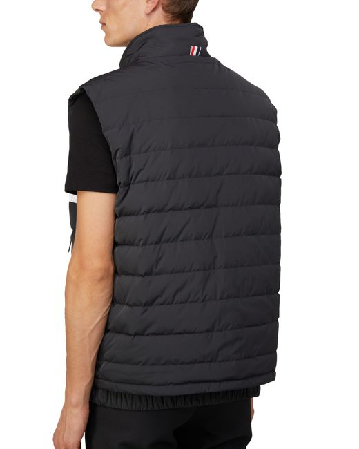 Thom Browne Black Sleeveless Puffer Jacket for men