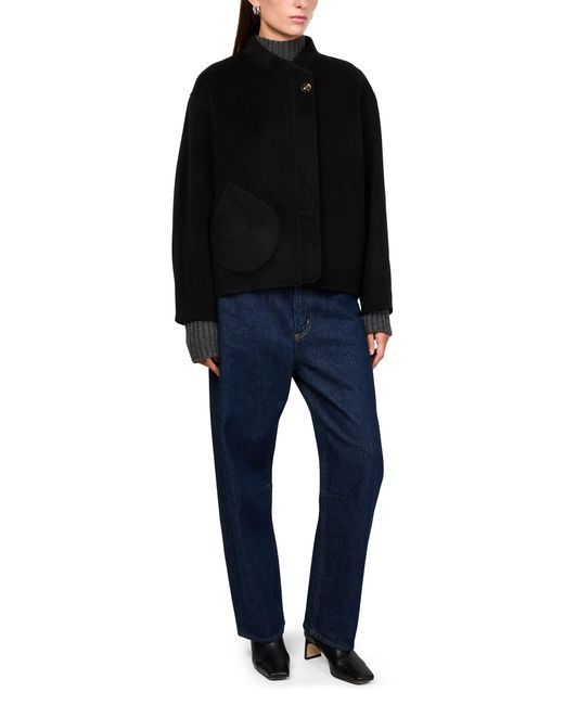 Soeur Black Windsor Wool And Cashmere Coat