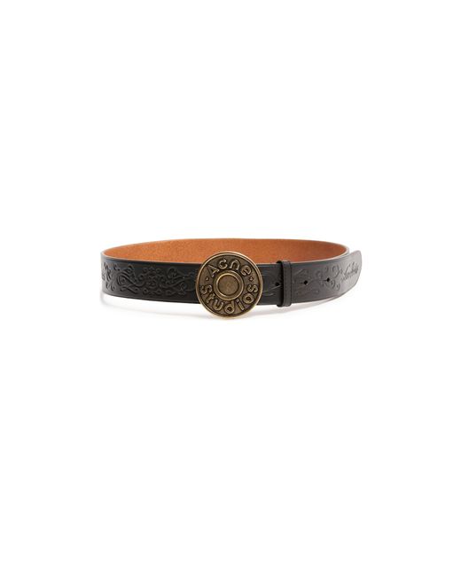 Acne Brown Ledergürtel Mit Logo-Schnalle