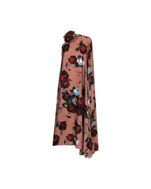 Dolce & Gabbana Brown Asymmetrical Charmeuse Dress