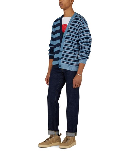KENZO Striped Cardigan in Sky_blue 