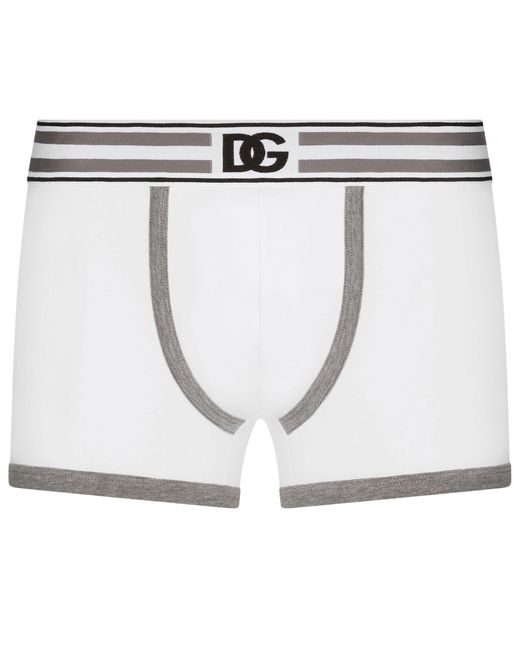 Dolce & Gabbana White Regular-fit Stretch Jersey Boxers for men