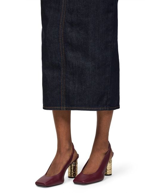 Givenchy Purple Leder-Pumps Tape