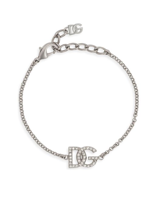 Dolce & Gabbana Metallic Link Bracelet With Dg Logo for men