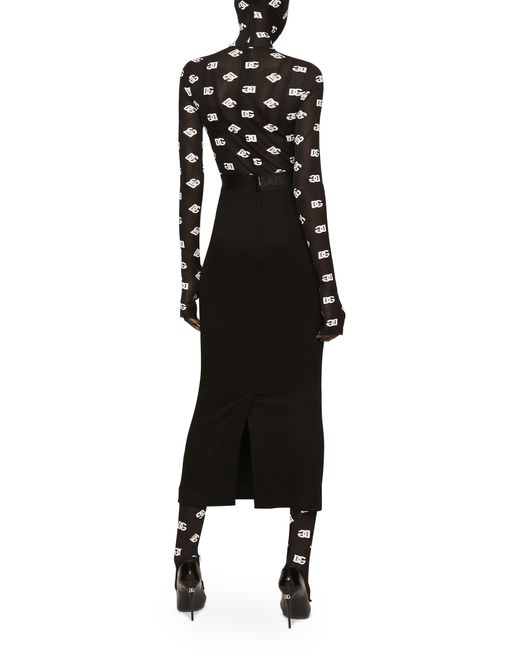 Dolce & Gabbana Black Marquisette-Jumpsuit mit Kapuze