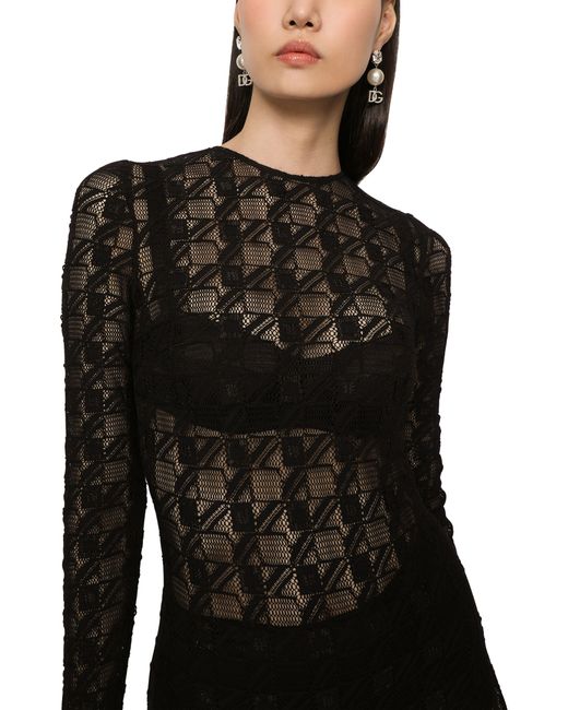 Combinaison en dentelle Dolce & Gabbana en coloris Black
