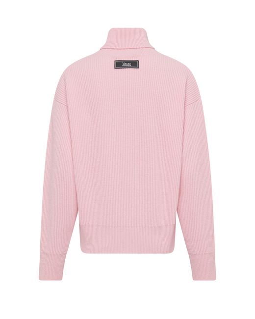 Versace Pink 90's Embroidered Knit Sweater
