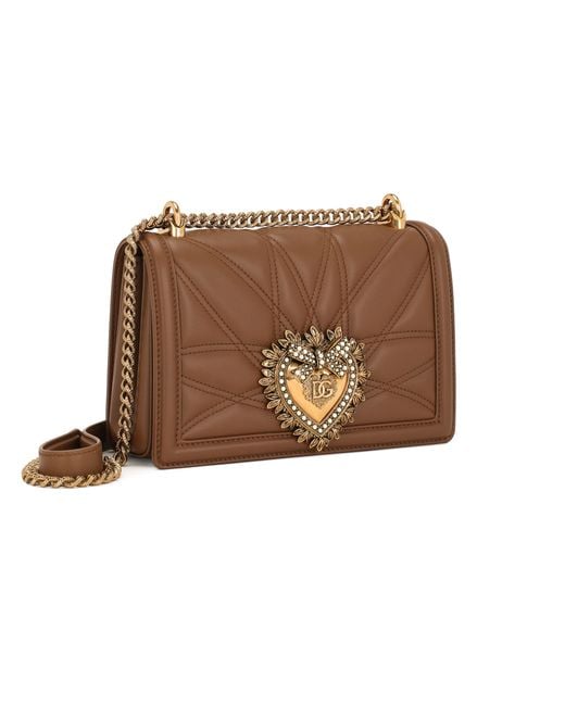 Dolce & Gabbana Brown Medium Devotion Shoulder Bag