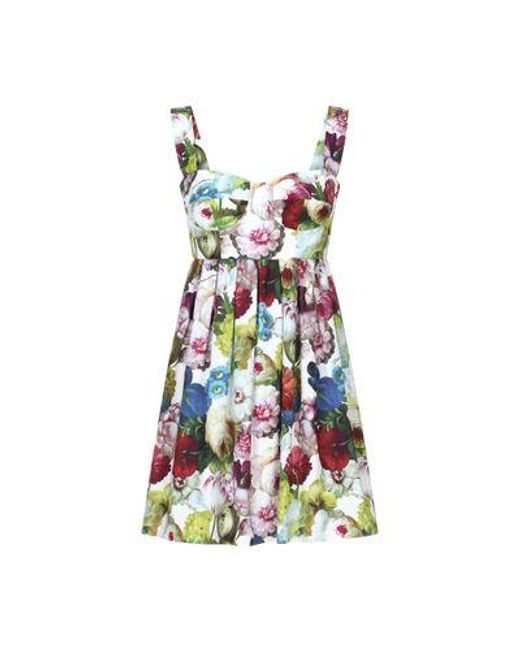 Dolce & Gabbana Multicolor Short Cotton Corset Dress