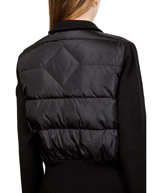 Canada Goose Black Weite Jacke Aus Gestepptem Mesh-Hybrid-Material