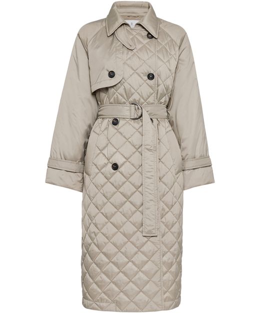 Brunello Cucinelli Natural Water-resistant Quilted Trench Coat