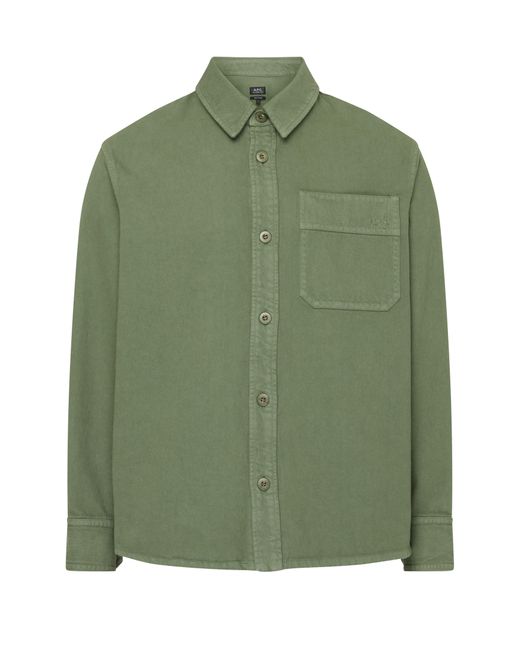A.P.C. Green Basile Overshirt for men