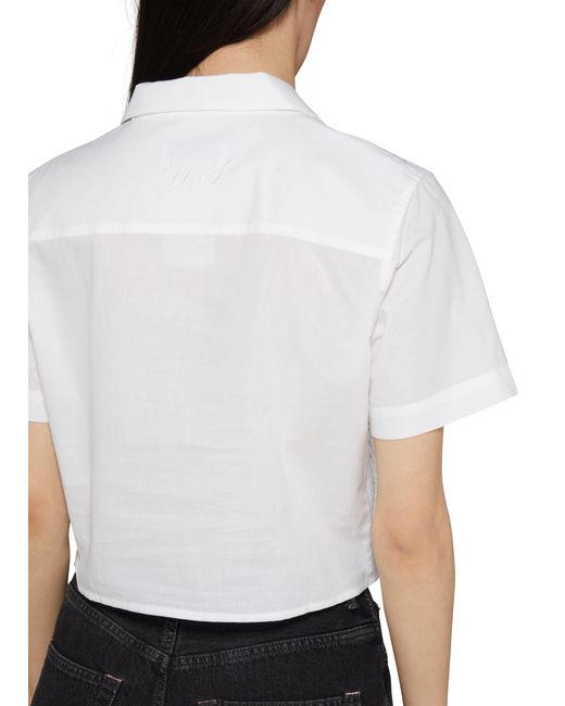 MARINE SERRE White Regenerated Household Cropped Shirt