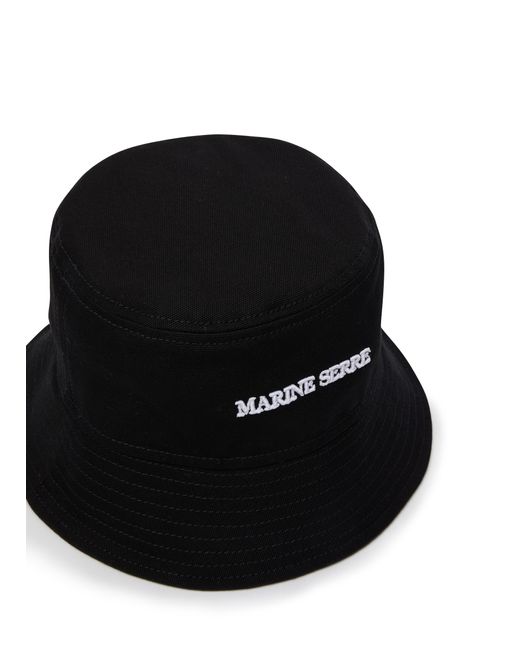 MARINE SERRE Black Bucket Hat aus Canvas