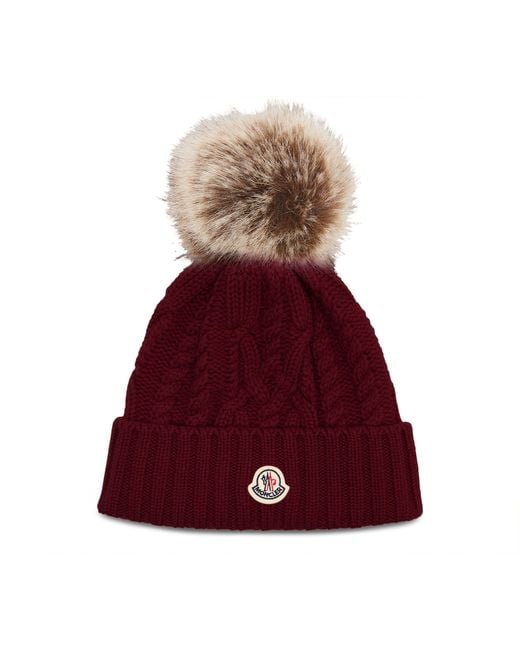 Moncler Brown Logo Beanie