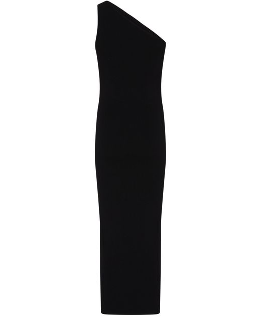 Totême  Black One-shoulder Ribbed Dress