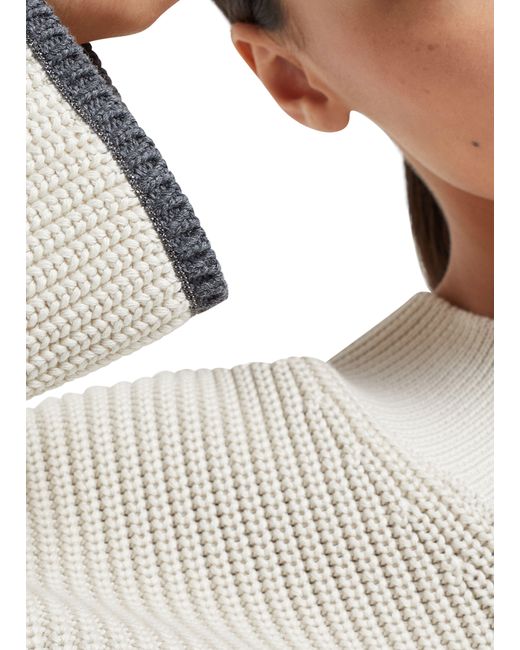 Brunello Cucinelli White Cotton Sweater