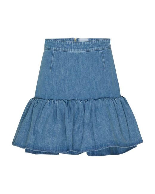 Patou Blue Ruffled Mini Skirt