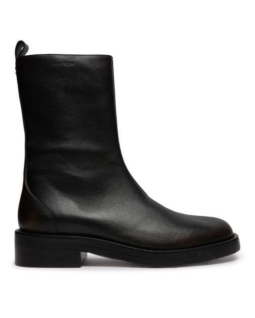 Courreges Black Used Leather Chelsea Boots for men