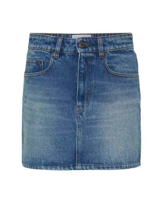 AMI Blue Denim Mini Skirt