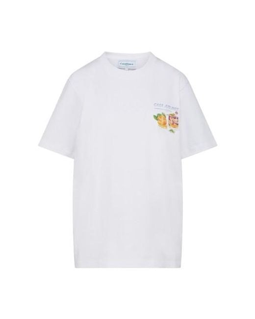 CASABLANCA White Panoramique Printed T-shirt for men