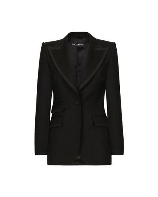 Dolce & Gabbana Black Twill Turlington Tuxedo Jacket