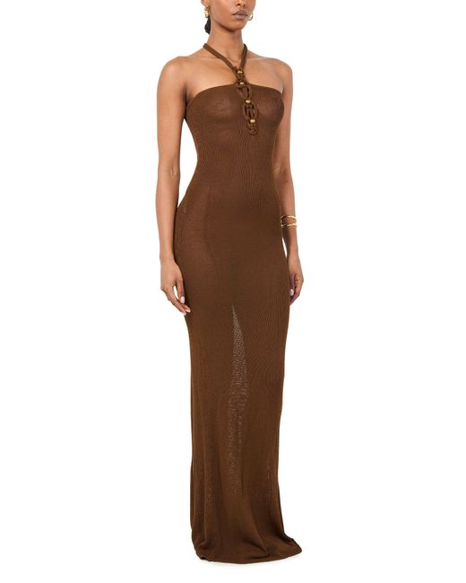Isabel Marant Brown Langkleid Eileen