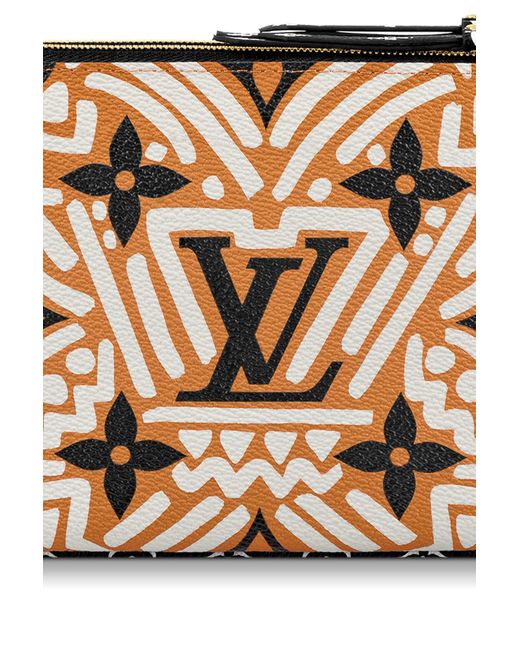 Louis Vuitton Brown, Pattern Print Monogram Vivienne Double Zip Pochette
