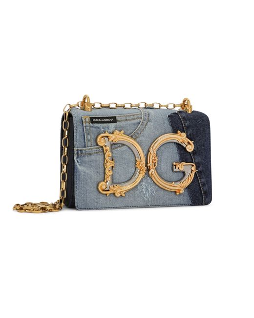 Dolce & Gabbana Black DG-Girls Bag in Patchwork-Denim