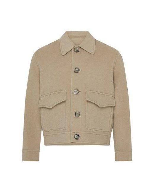 AMI Natural Boxy Fit Double Face Coat for men