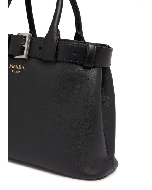 Prada Black Buckle Medium Leather Handbag