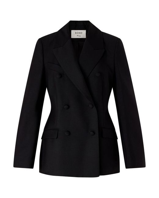 Rohe Black Double-Breasted Blazer