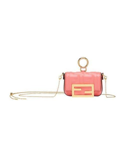 Fendi Nano Baguette Bag in Pink | Lyst
