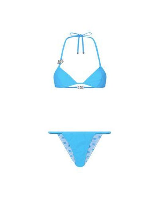 Dolce & Gabbana Blue Triangle Bikini