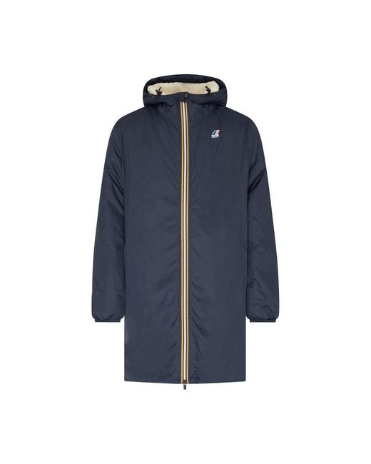 K-Way Lang Gefütterter Parka in Blue für Herren