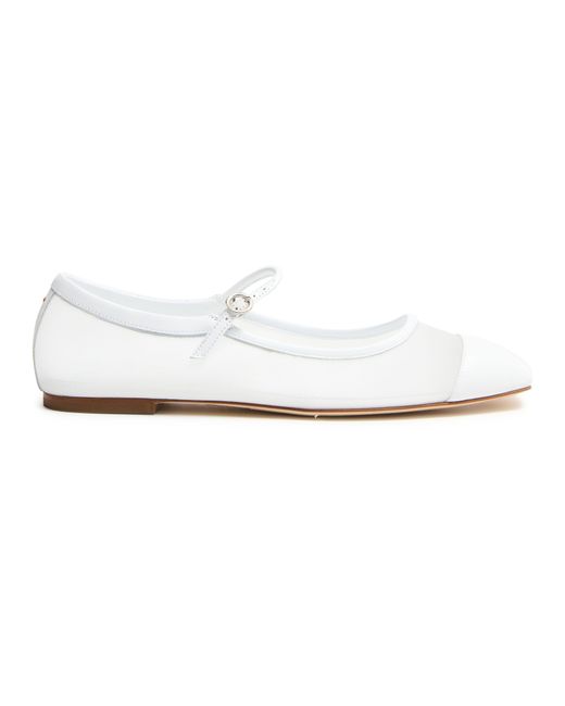 Aeyde White Uma Nappa Leather Ballet Flats