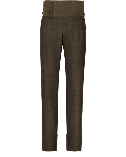 Dolce & Gabbana Gray Prince Of Wales Pants With Corduroy Details for men
