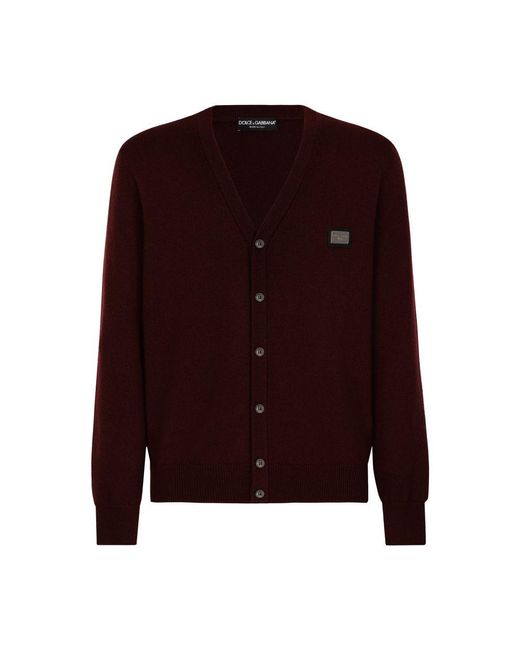 Dolce & Gabbana Purple Cashmere And Wool Cardigan for men