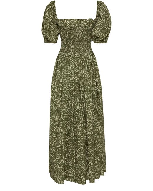 Matteau Green Shirred Bodice Dress