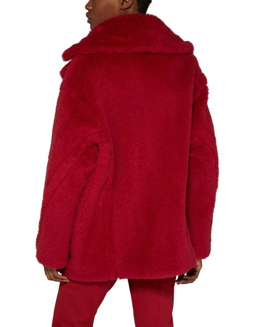 Max Mara Red Frais Teddy Short Coat