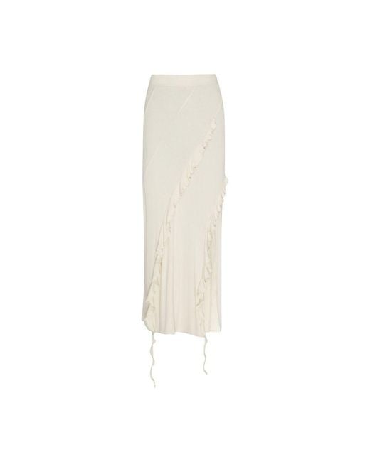Acne White Long Skirt