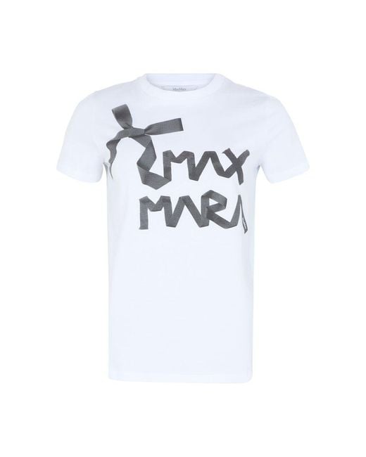 T-Shirt À Manches Courtes Calcio Max Mara en coloris White
