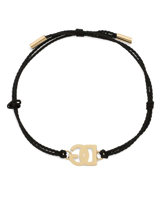 Dolce & Gabbana Kordel-Armband mit kleinem Logo in Black für Herren
