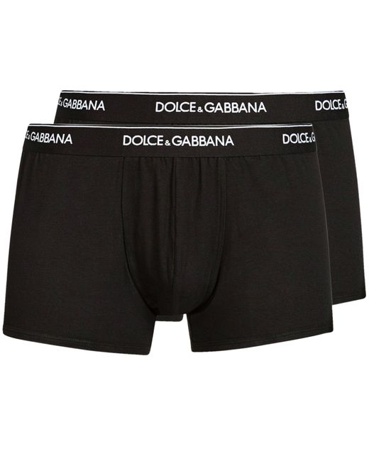 Dolce & Gabbana Boxershorts aus Stretch-Baumwolle im Doppelpack in Black für Herren